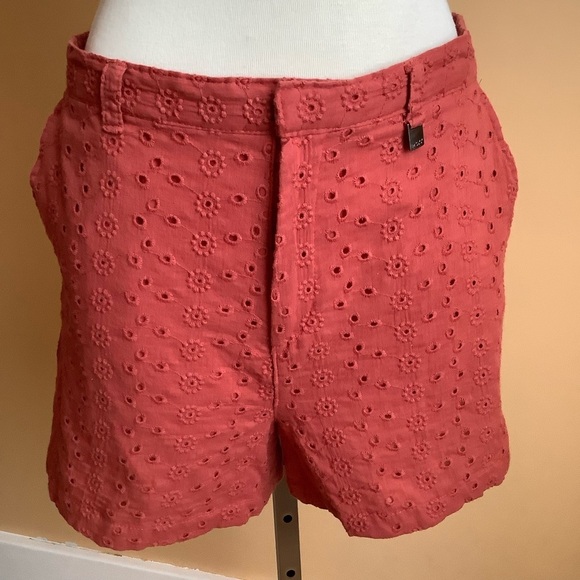 MEXX 2-Piece Smocked Peplum Eyelet Puff Sleeve Shorts Set Size M - Picture 11 of 16